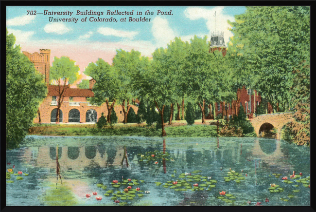 University Building Reflected on the Pond