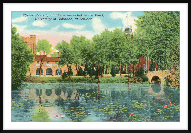 University Building Reflected on the Pond