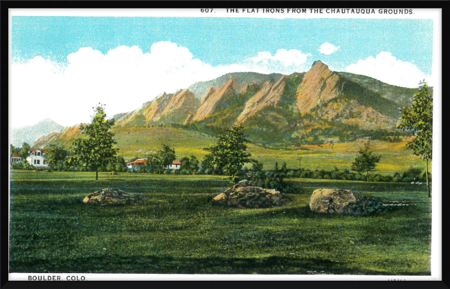 The Flat Irons from the Chautauqua Grounds