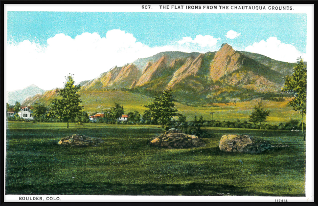 The Flat Irons from the Chautauqua Grounds