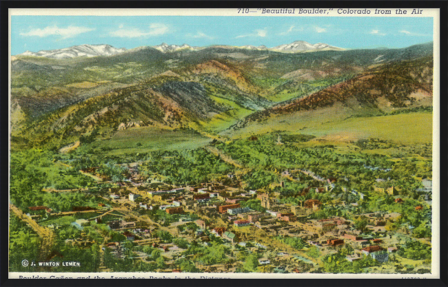 "Beautiful Boulder." Colorado from the air