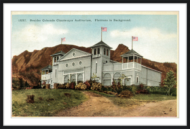 Boulder Colorado Chautauqua Auditorium, Flatirons in Background