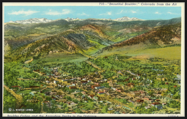 "Beautiful Boulder." Colorado from the air