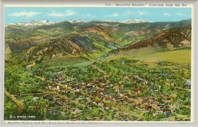 "Beautiful Boulder." Colorado from the air