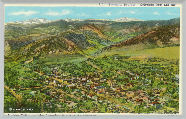 "Beautiful Boulder." Colorado from the air