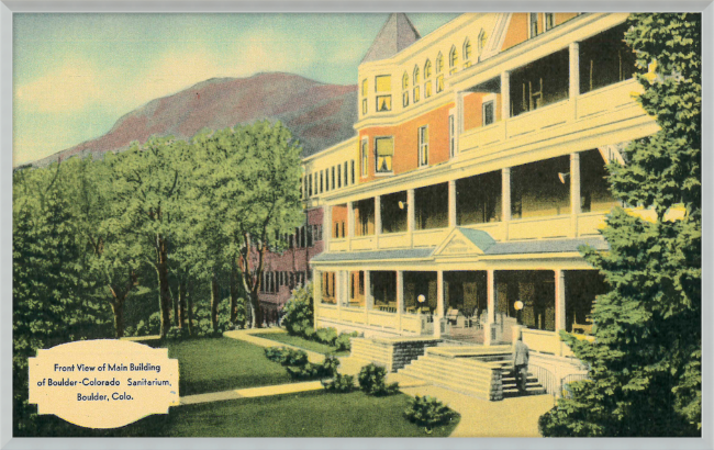 Front View of Main Building of Boulder Colorado Sanitarium