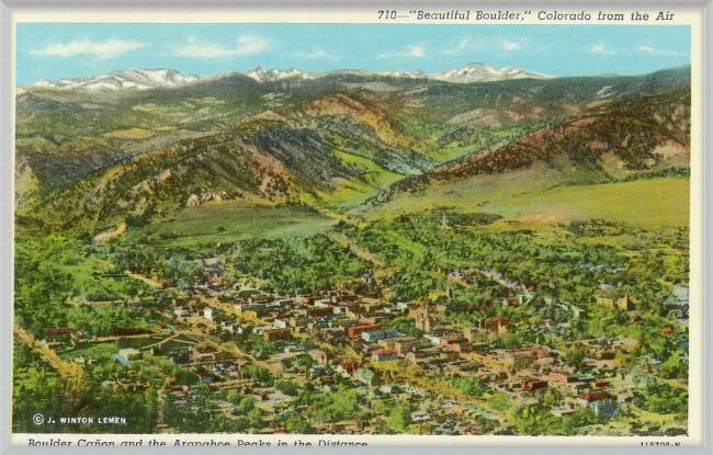 "Beautiful Boulder." Colorado from the air