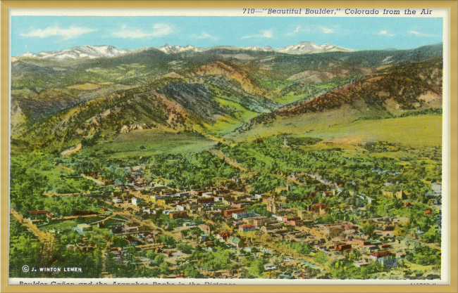 "Beautiful Boulder." Colorado from the air