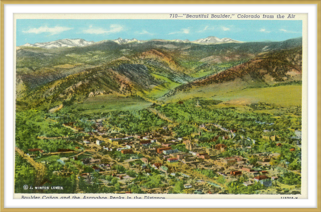 "Beautiful Boulder." Colorado from the air