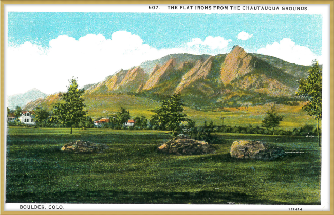 The Flat Irons from the Chautauqua Grounds