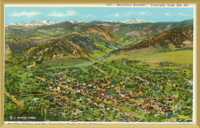 "Beautiful Boulder." Colorado from the air