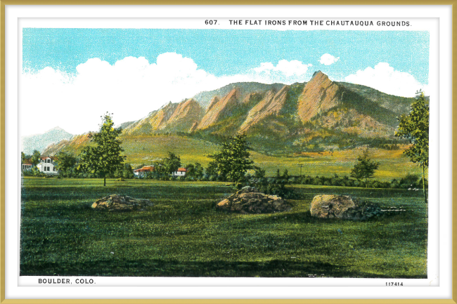 The Flat Irons from the Chautauqua Grounds