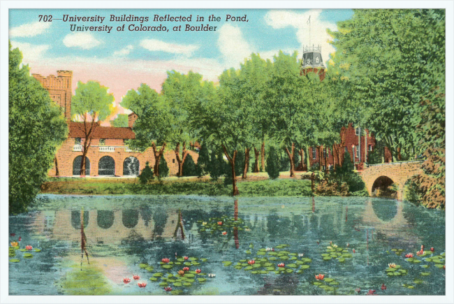 University Building Reflected on the Pond