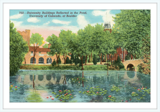University Building Reflected on the Pond