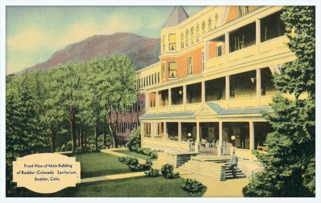 Front View of Main Building of Boulder Colorado Sanitarium