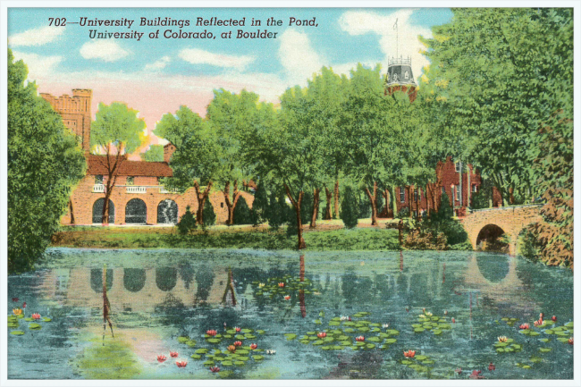 University Building Reflected on the Pond