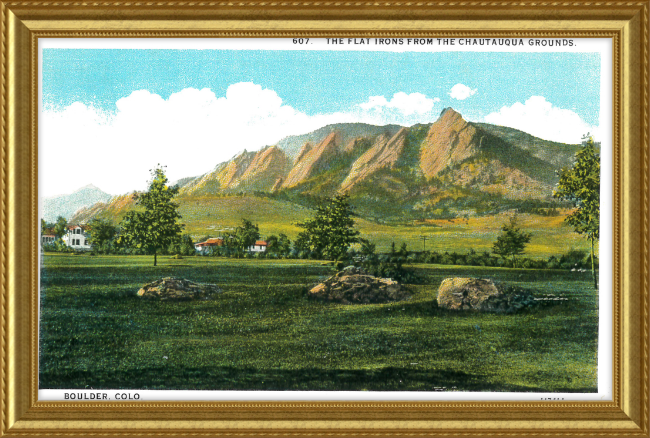 The Flat Irons from the Chautauqua Grounds