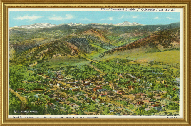 "Beautiful Boulder." Colorado from the air