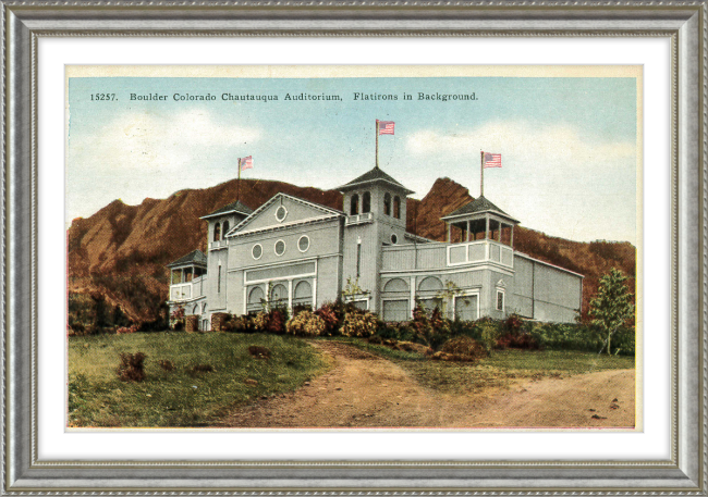 Boulder Colorado Chautauqua Auditorium, Flatirons in Background