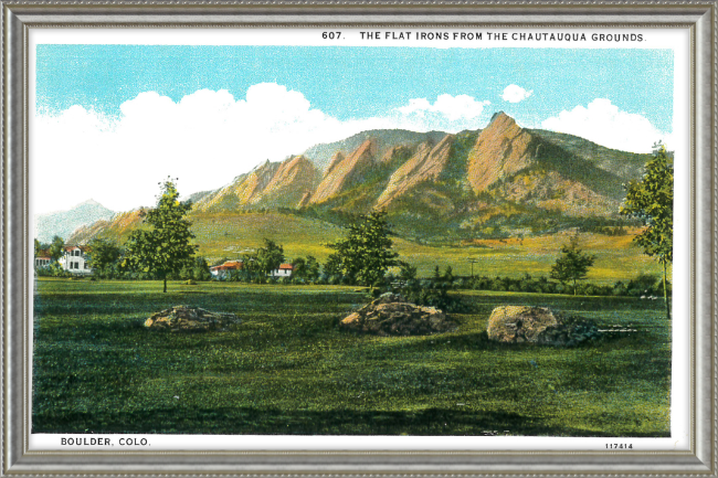 The Flat Irons from the Chautauqua Grounds