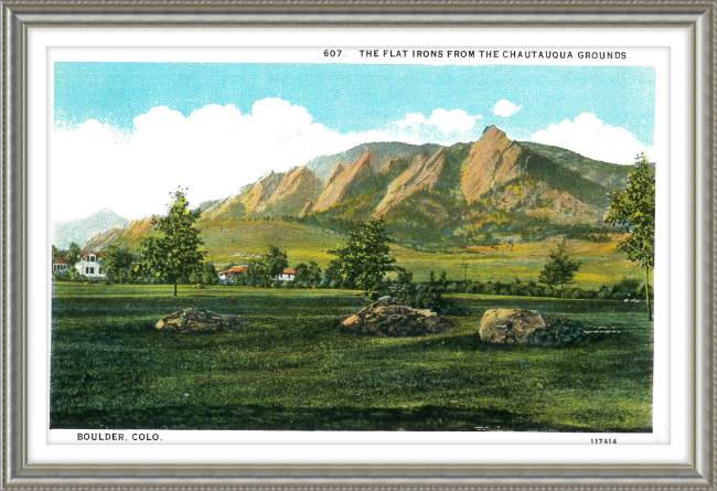 The Flat Irons from the Chautauqua Grounds