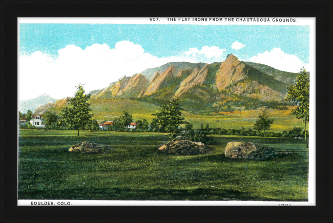 The Flat Irons from the Chautauqua Grounds