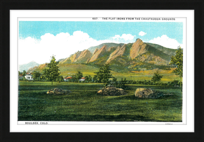 The Flat Irons from the Chautauqua Grounds