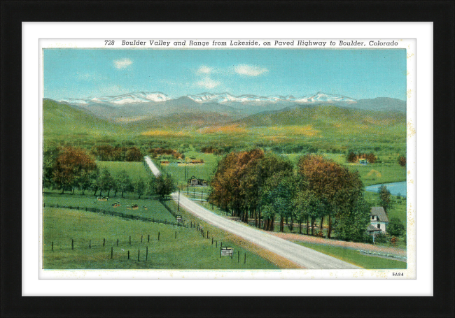 Boulder Valley and Range from Lakeside, on Paved Highway to Boulder, Colorado