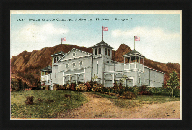 Boulder Colorado Chautauqua Auditorium, Flatirons in Background