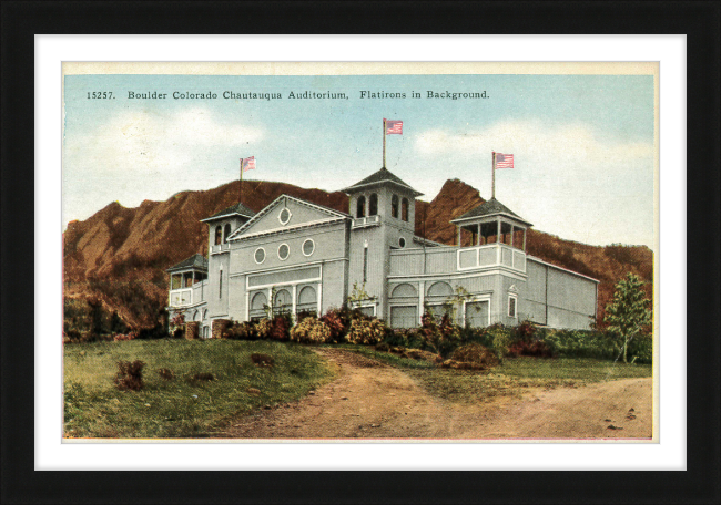 Boulder Colorado Chautauqua Auditorium, Flatirons in Background