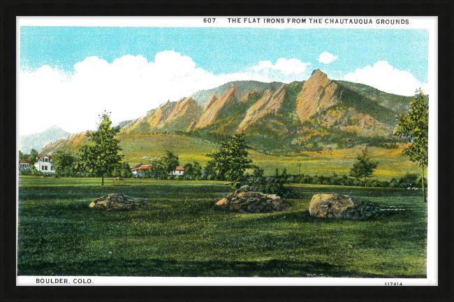 The Flat Irons from the Chautauqua Grounds