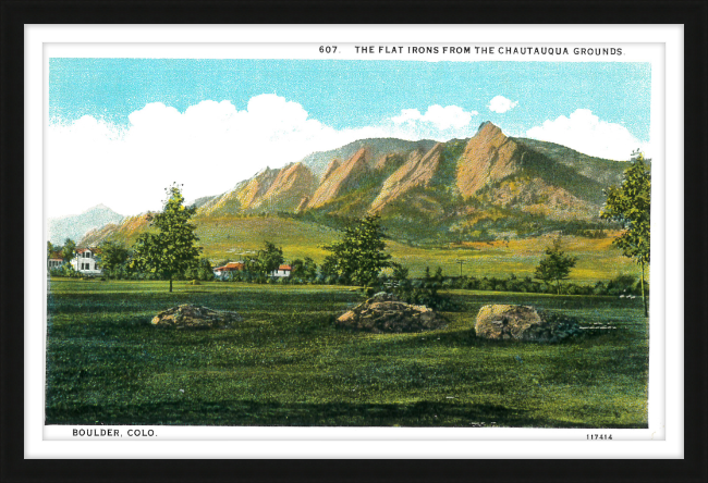 The Flat Irons from the Chautauqua Grounds