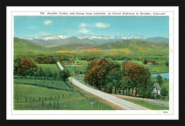 Boulder Valley and Range from Lakeside, on Paved Highway to Boulder, Colorado