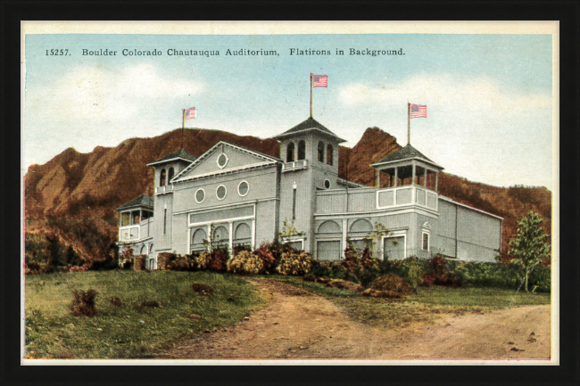 Boulder Colorado Chautauqua Auditorium, Flatirons in Background