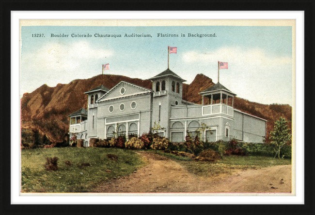 Boulder Colorado Chautauqua Auditorium, Flatirons in Background