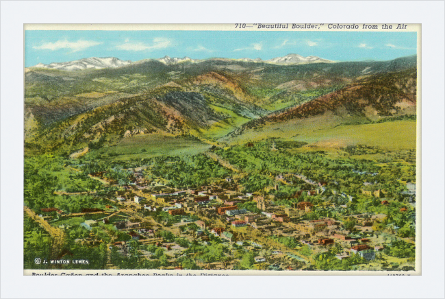 "Beautiful Boulder." Colorado from the air