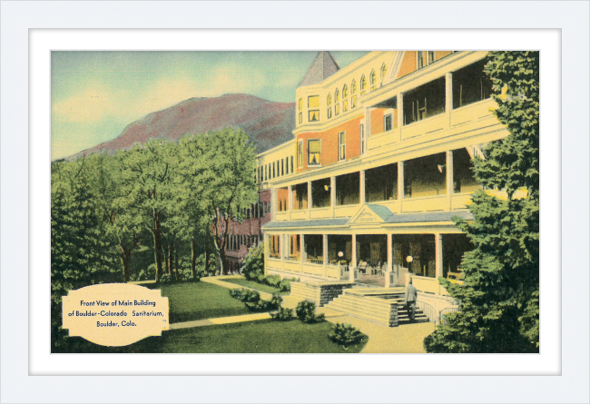 Front View of Main Building of Boulder Colorado Sanitarium