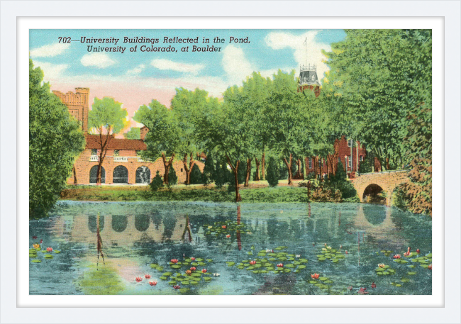 University Building Reflected on the Pond