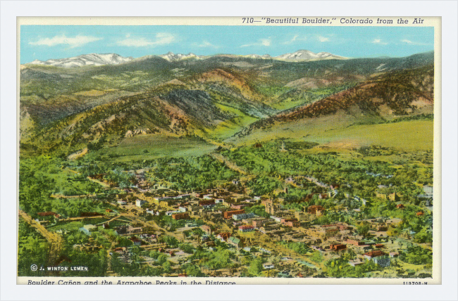 "Beautiful Boulder." Colorado from the air