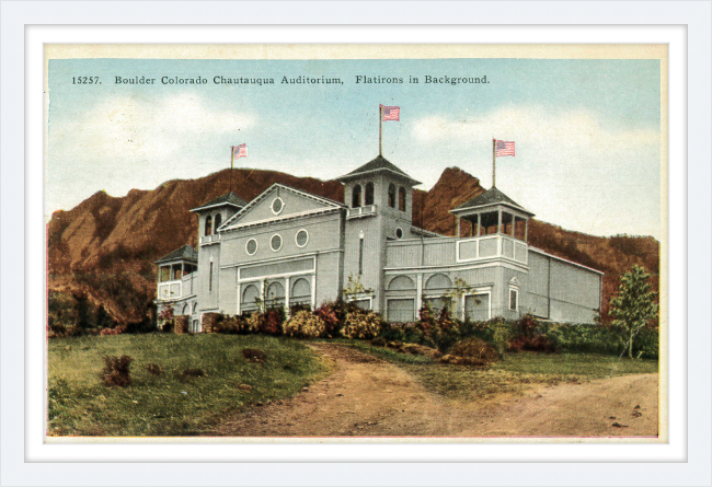 Boulder Colorado Chautauqua Auditorium, Flatirons in Background