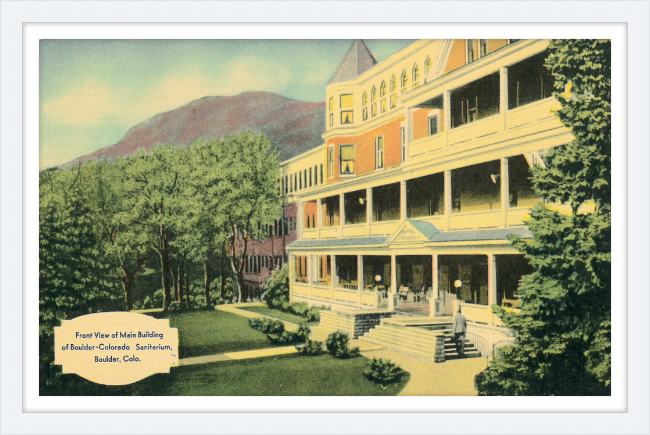 Front View of Main Building of Boulder Colorado Sanitarium