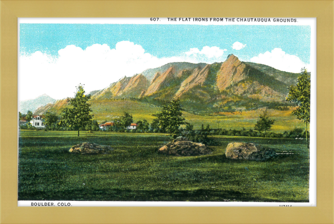 The Flat Irons from the Chautauqua Grounds