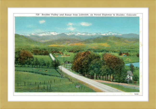 Boulder Valley and Range from Lakeside, on Paved Highway to Boulder, Colorado