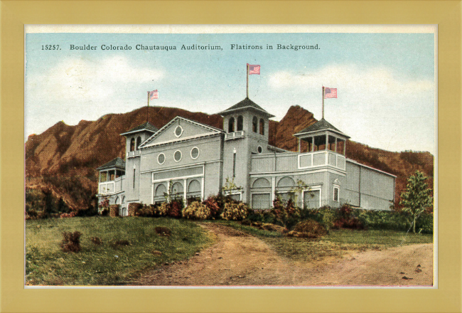 Boulder Colorado Chautauqua Auditorium, Flatirons in Background