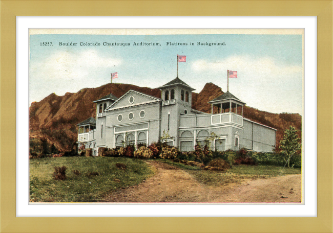 Boulder Colorado Chautauqua Auditorium, Flatirons in Background