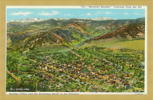 "Beautiful Boulder." Colorado from the air