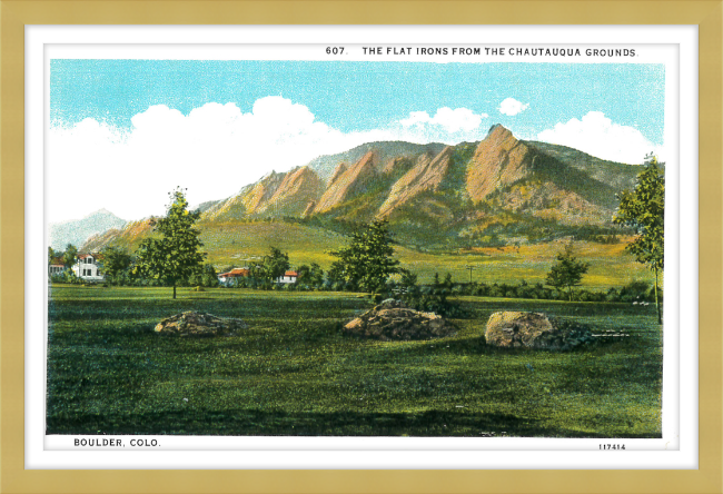 The Flat Irons from the Chautauqua Grounds