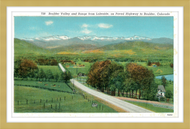 Boulder Valley and Range from Lakeside, on Paved Highway to Boulder, Colorado