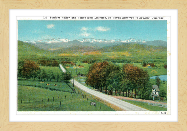 Boulder Valley and Range from Lakeside, on Paved Highway to Boulder, Colorado