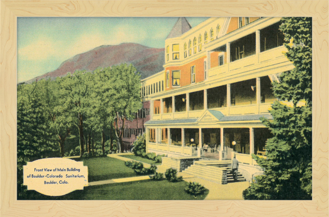 Front View of Main Building of Boulder Colorado Sanitarium